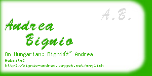 andrea bignio business card